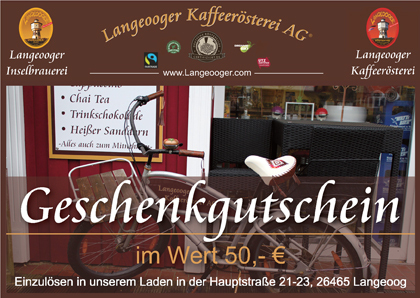 Langeooger Kaffeerösterei Gutschein 50,00 EUR